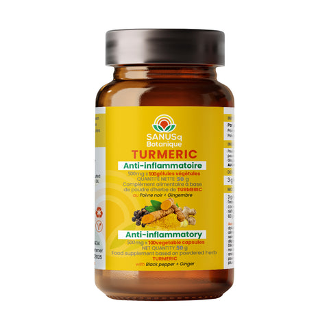 Turmeric (Curcuma longa L) vegetable capsules - 500 mg | SANUSq Health